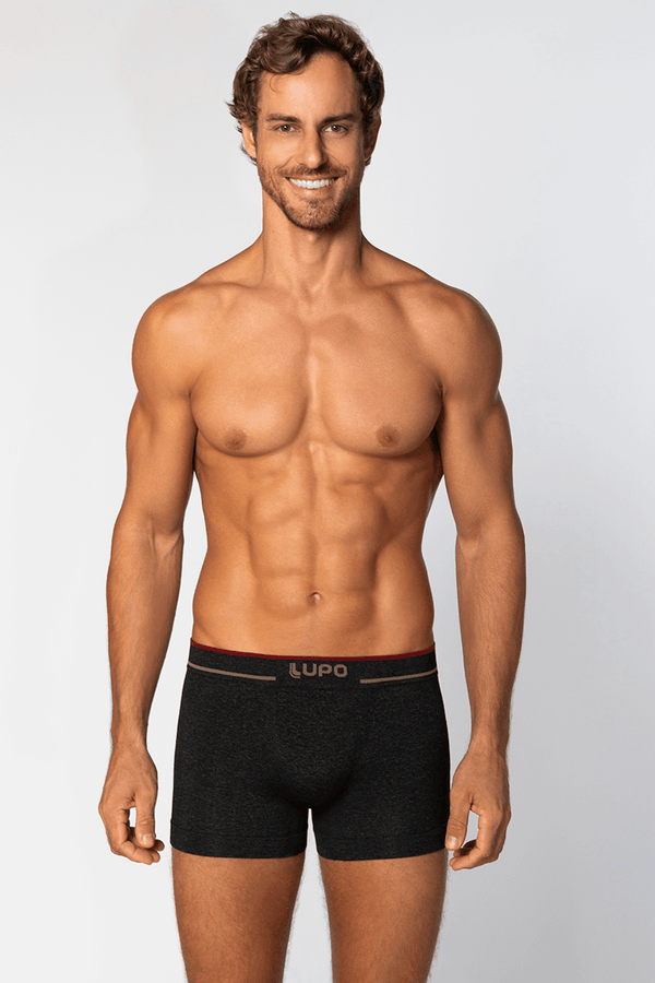 Cueca Boxer Sem Costura Masculina Lupo Tamanho: P | Cor: Preto Mescla