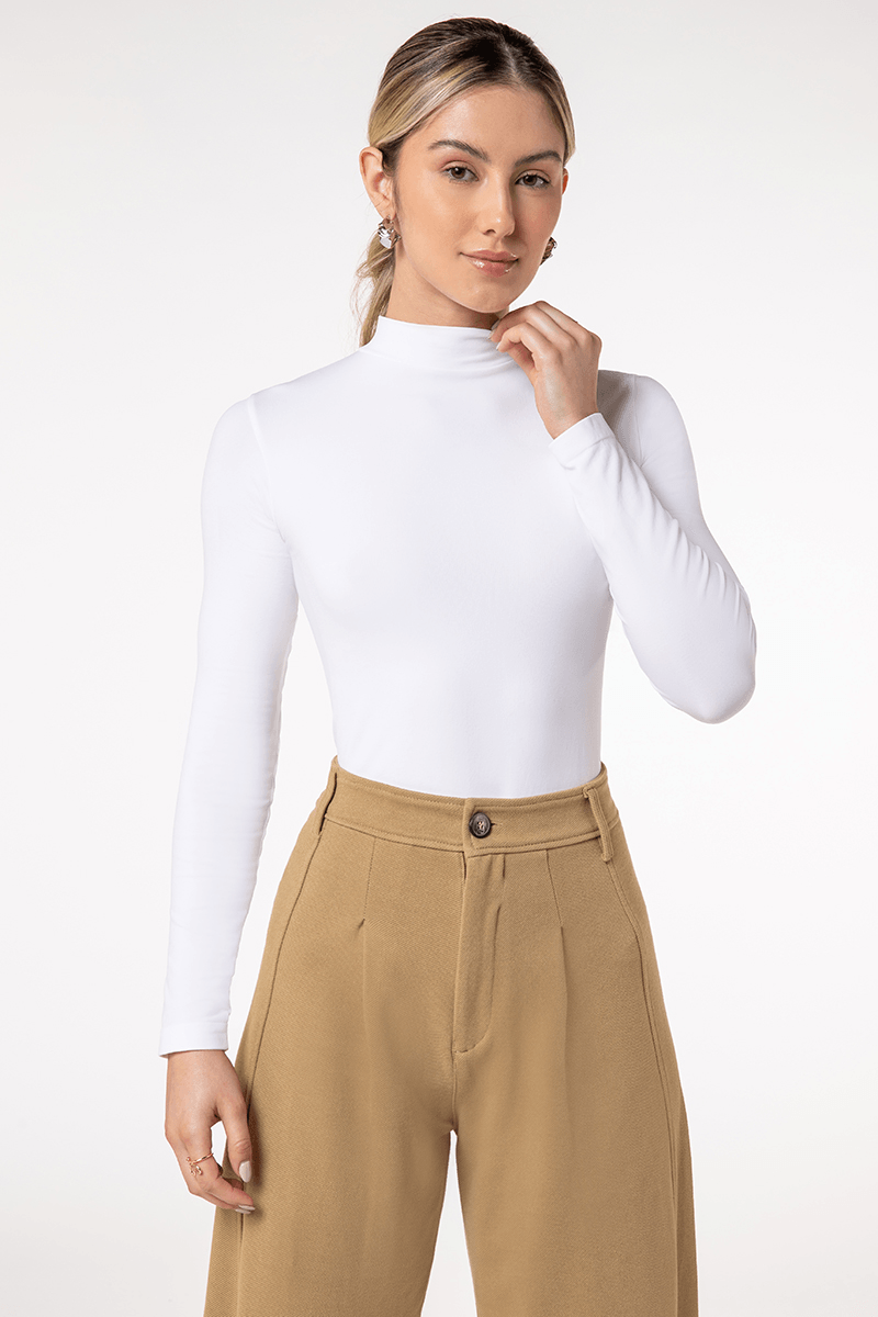 BLUSA LONGA GOLA ALTA SEM COSTURA FEMININA LUPO