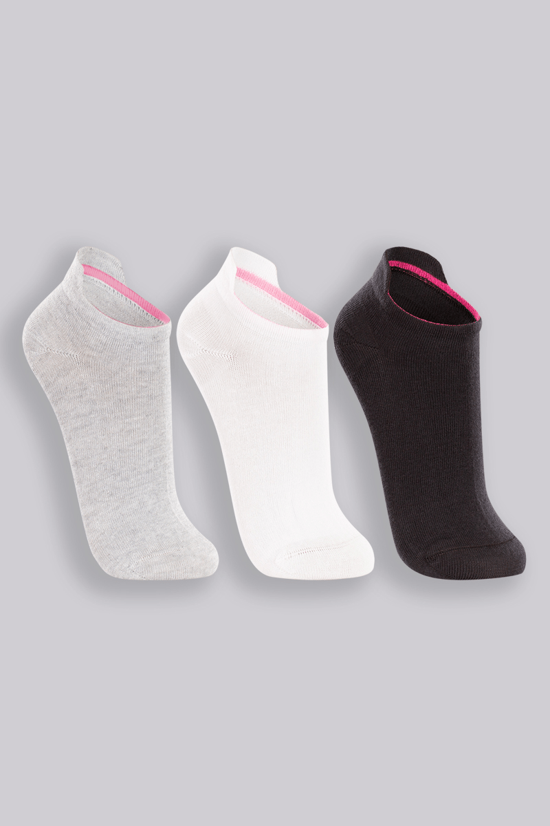 Kit 3 Meias Cano Curto Algodão Feminina Lupo