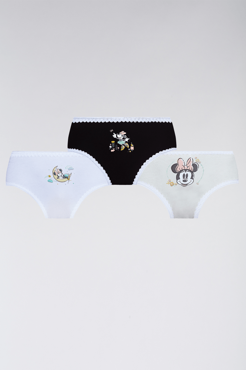 Kit 3 Calcinhas Kids Minnie Algodão