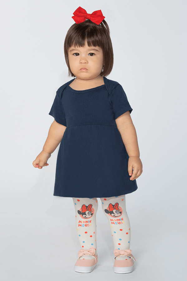 Meia-Calca Disney Baby Feminino Lobinha Tamanho: RN (Calçados 0 a 4 Meses) | Cor: Off White