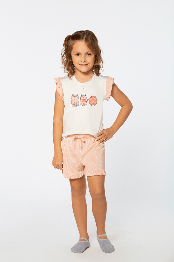 Pijama Lupo KF Short Doll Poa Tamanho: 2 anos | Cor: Off White