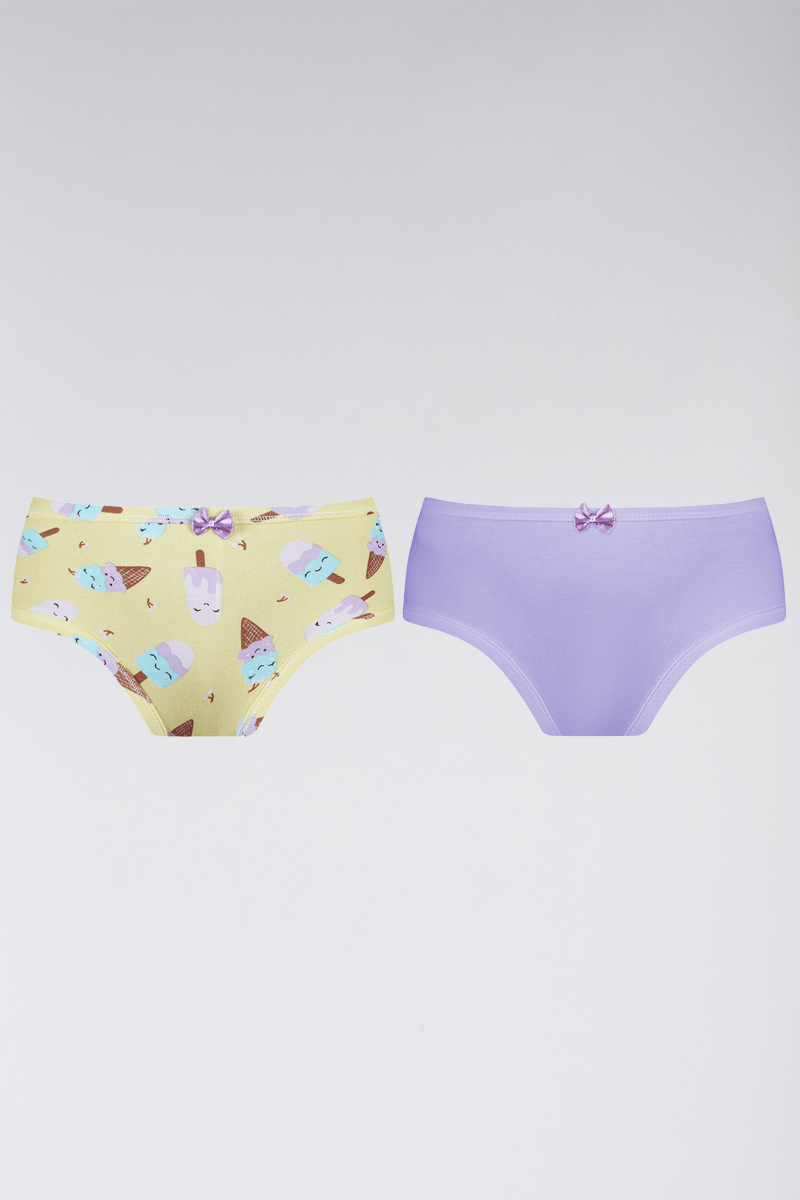 Kit 2 Calcinhas Algodão Infantil Feminina Lupo