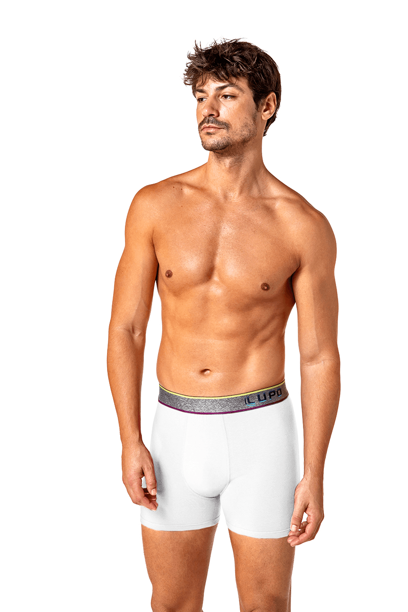 Cueca Boxer Algodão com Elastano Masculina Lupo