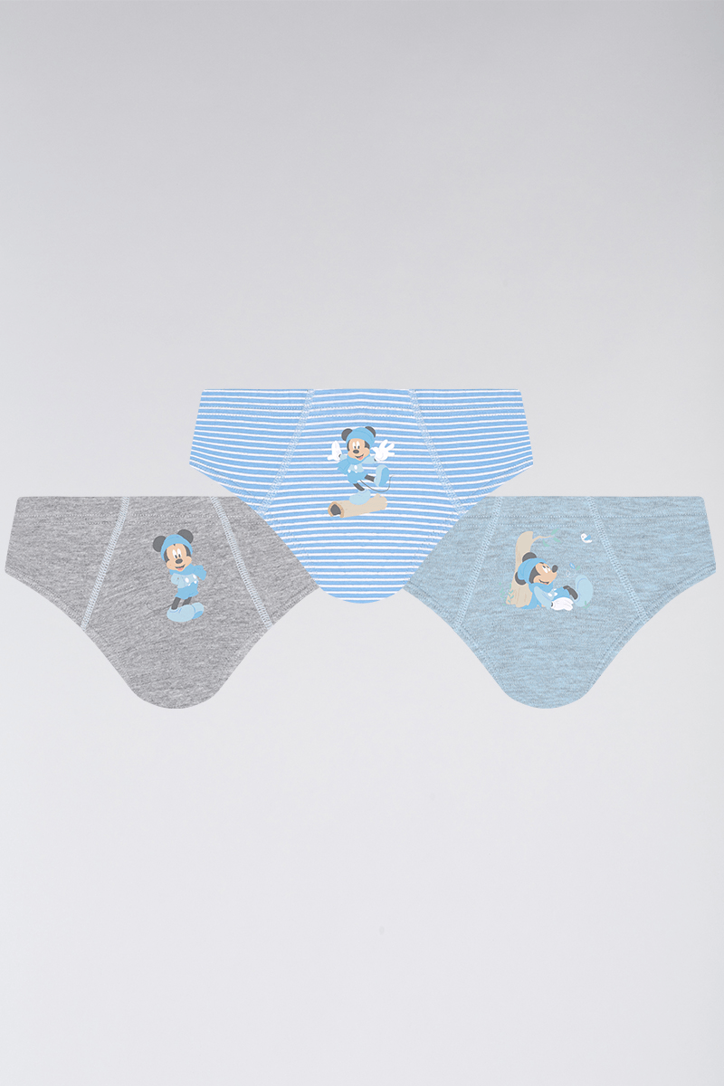 Kit 3 Cuecas Slip Kids Mickey Algodão