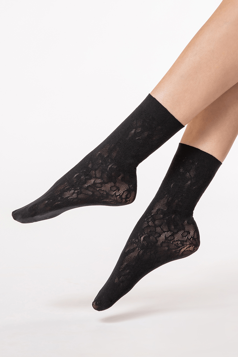Meia Cano Médio Floral Feminina Lupo