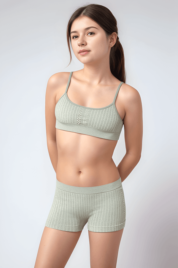 Calcinha Boxer Tricô Sem Costura Teen Feminina Lupo Tamanho: 16 | Cor: Verde Fresh
