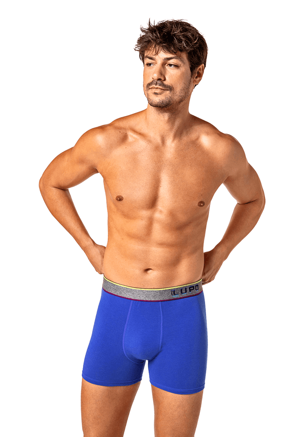 Cueca Boxer Algodão com Elastano Masculina Lupo Tamanho: GG (50 a 52) | Cor: Royal