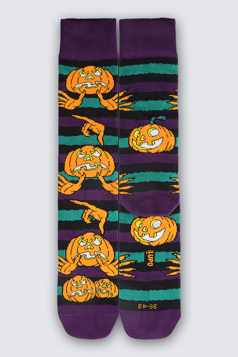 Meia Lupo Halloween Abóbora