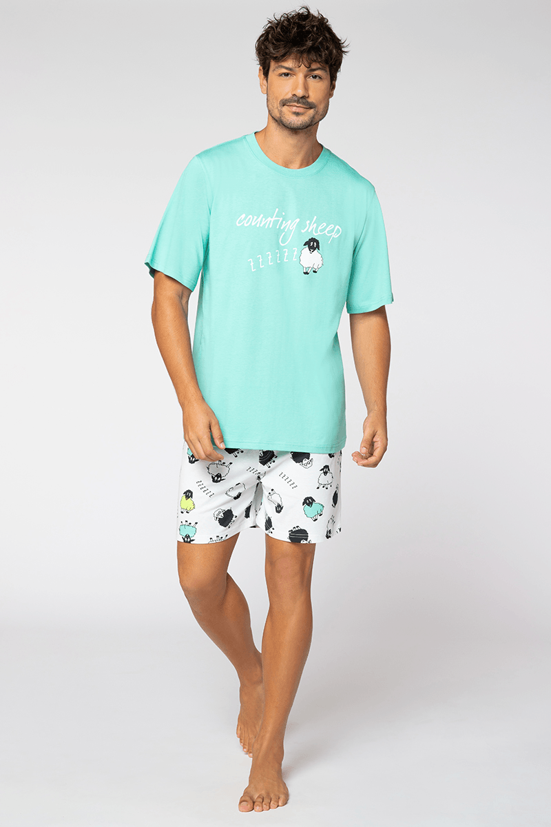 Pijama Curto AM Familia Ovelhas
