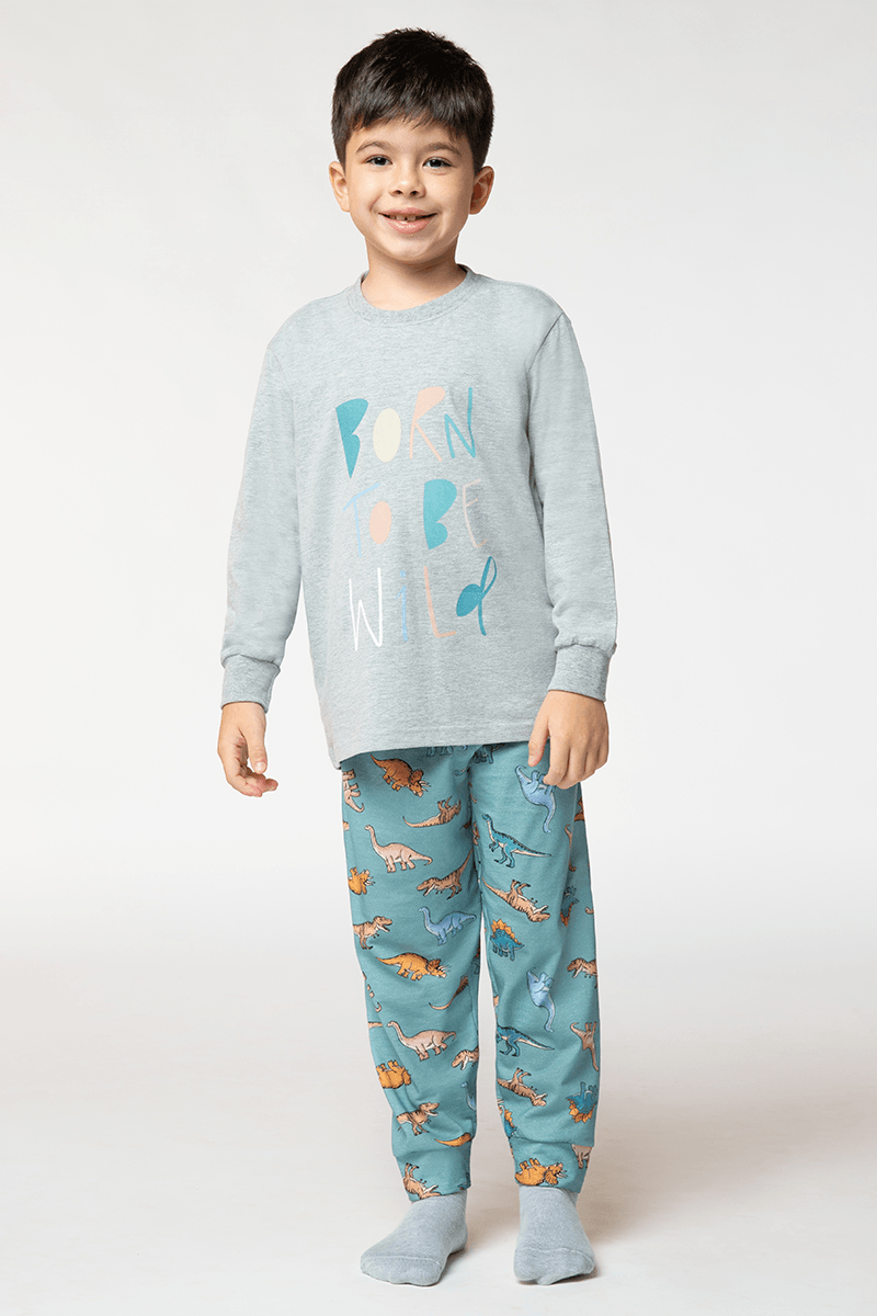 Pijama Longo Dinos Infantil Masculino Lupo