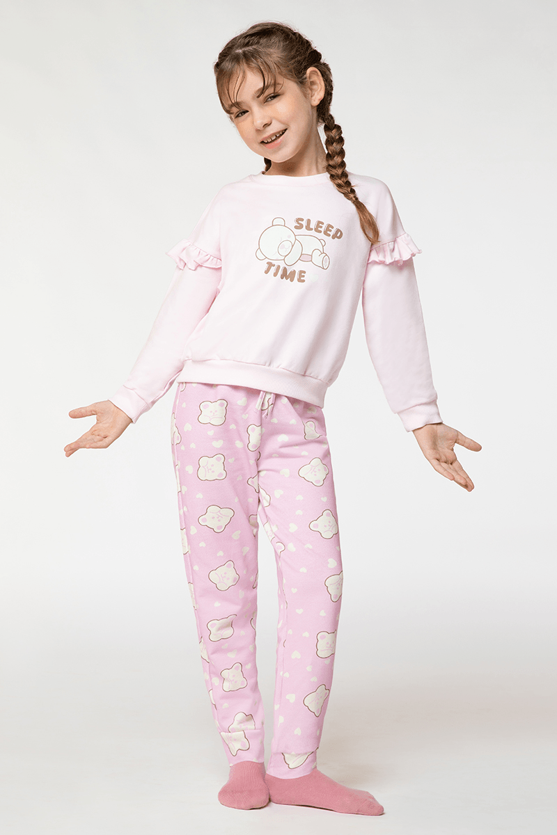 Pijama Longo Moletom Infantil Feminino Lupo