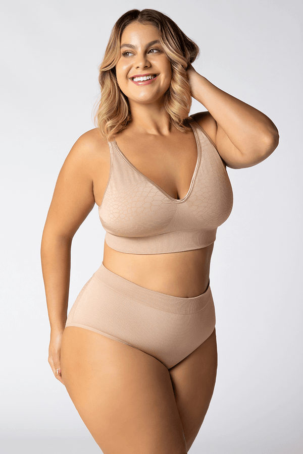 Calcinha Curve Sem Costura Tamanho: G | Cor: Natural Peach