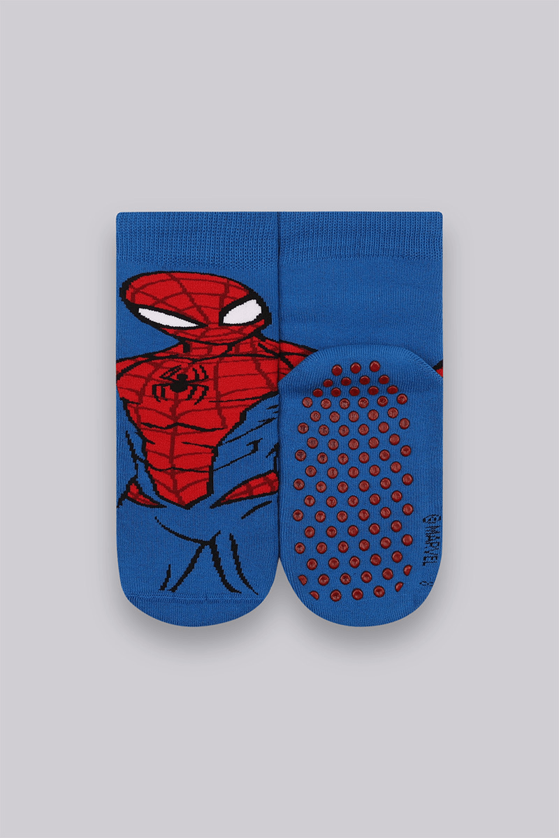 Meia Cano Longo Homem-Aranha Antiderrapante Infantil Masculina Lupo