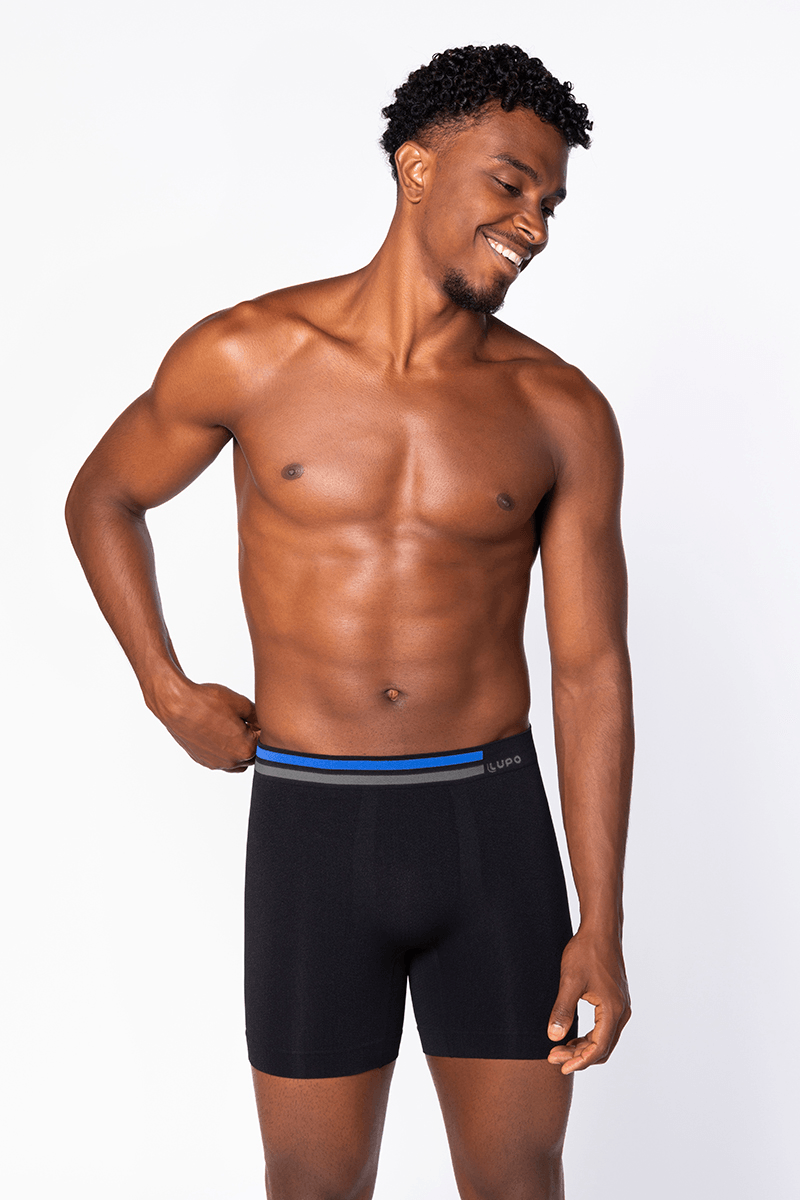 Cueca Boxer Alongada Sem Costura Masculina Lupo