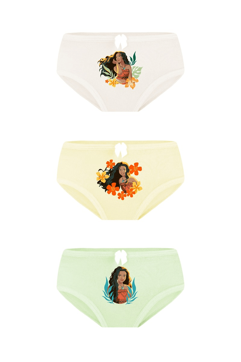 Kit 3 Calcinhas Moana Infantil Feminina Lupo