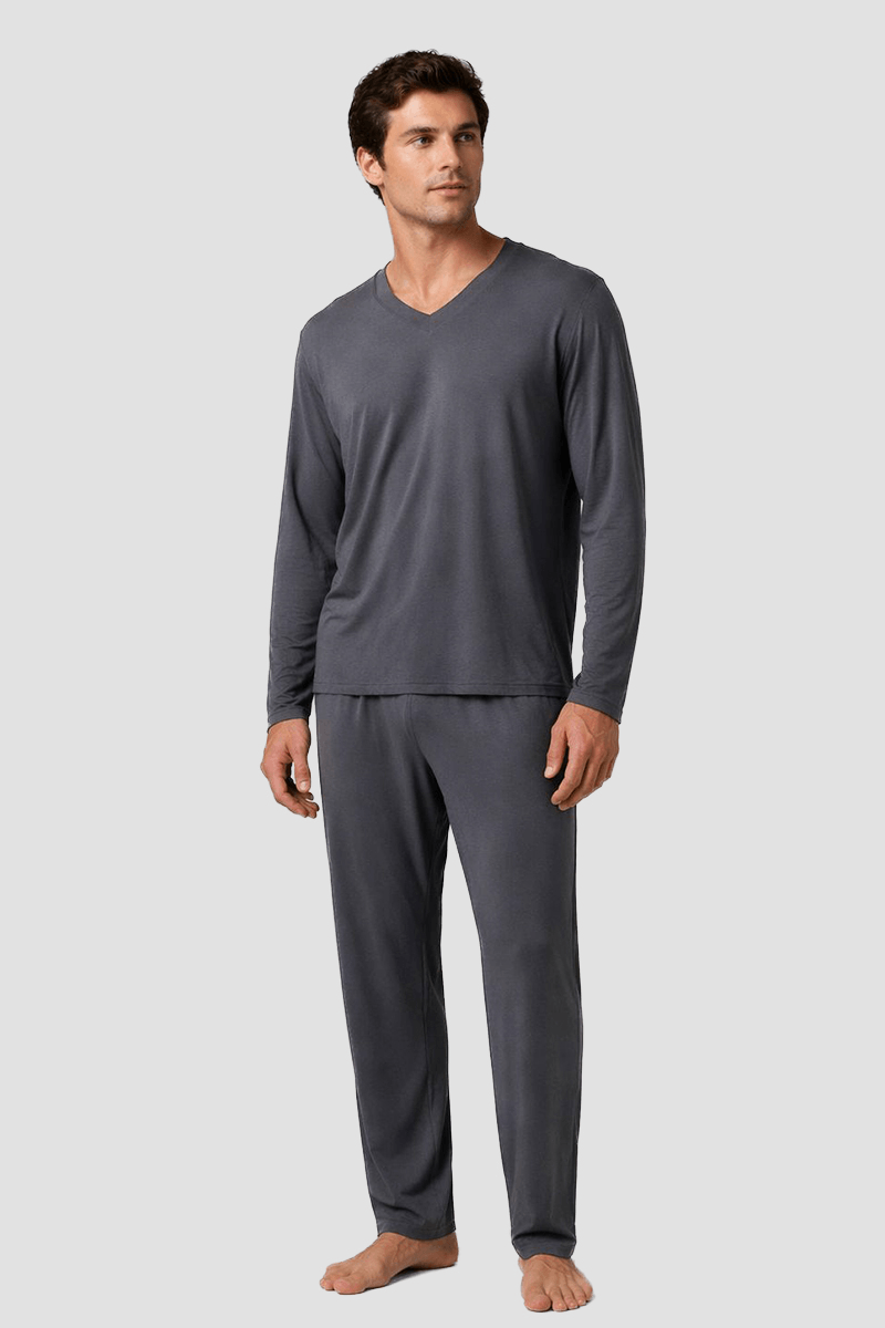 Pijama Longo Modal Gola V Masculino Lupo